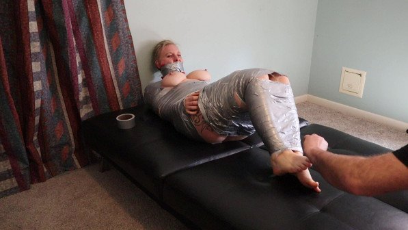 MILF MUMMY Failed Bondage Escape Challenge with Tickling